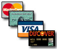 We accept MC, AMEX, Visa and Discover